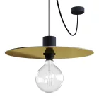 Modulair ELEGANT pendant lamp with 5 m fabric cable, Ellepì lampshade, ceiling rose and IP65 waterproof silicone lamp holder