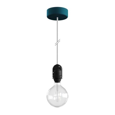 Modular outdoor pendant lamp for lampshades, with 1.5 m cable, silicone ceiling rose and IP65 waterproof lamp holder