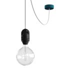 Modular outdoor pendant lamp for lampshades, with 5 m cable, decoupler, silicone ceiling rose and IP65 lamp holder