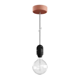   Modular outdoor pendant lamp for lampshades, with 1.5 m cable, silicone ceiling rose and IP65 waterproof lamp holder