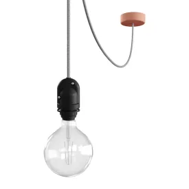   Modular outdoor pendant lamp for lampshades, with 5 m cable, decoupler, silicone ceiling rose and IP65 lamp holder