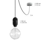 Modular outdoor pendant lamp for lampshades, with 5 m cable, decoupler, silicone ceiling rose and IP65 lamp holder