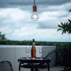 Modular PASTEL outdoor pendant lamp with 5-meter textile cable, decentralizer, ceiling rosette and lamp holder IP65 waterproof
