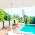 Modular PASTEL outdoor pendant lamp with 1.5 m cable, colored silicone ceiling rose and IP65 waterproof lamp holder