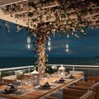 Modular PASTEL outdoor pendant lamp with 5-meter textile cable, decentralizer, ceiling rosette and lamp holder IP65 waterproof