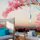 Modular PASTEL outdoor pendant lamp with 5-meter textile cable, decentralizer, ceiling rosette and lamp holder IP65 waterproof