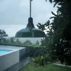Modular outdoor pendant lamp for lampshades, with 1.5 m cable, silicone ceiling rose and IP65 waterproof lamp holder