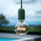 Modular PASTEL outdoor pendant lamp with 1.5 m cable, colored silicone ceiling rose and IP65 waterproof lamp holder