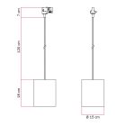 Track-mounted pendant lamp with textile cable and raffia Cilindro lampshade