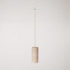 Track-mounted pendant lamp with textile cable and Tub-E27 socket