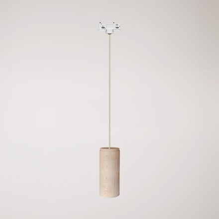 Track-mounted pendant lamp with textile cable and Tub-E27 socket