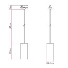 Track-mounted pendant lamp with textile cable and Tub-E27 socket