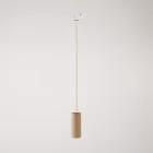 Track-mounted pendant lamp with textile cable and Tub-E14 socket