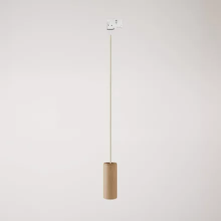 Track-mounted pendant lamp with textile cable and Tub-E14 socket