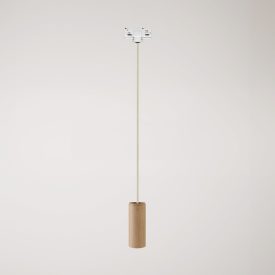   Track-mounted pendant lamp with textile cable and Tub-E14 socket