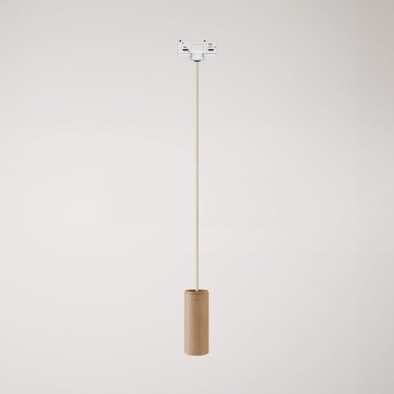 Track-mounted pendant lamp with textile cable and Tub-E14 socket