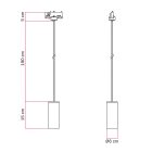 Track-mounted pendant lamp with textile cable and Tub-E14 socket