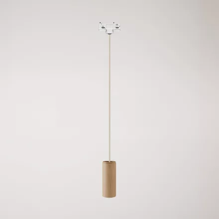 Track-mounted pendant lamp with textile cable and Tub-E14 socket