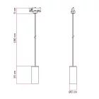 Track-mounted pendant lamp with textile cable and Tub-E14 socket