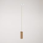 Track-mounted pendant lamp with textile cable and Tub-E14 socket