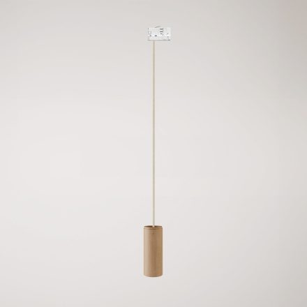 Track-mounted pendant lamp with textile cable and Tub-E14 socket