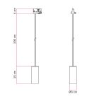 Track-mounted pendant lamp with textile cable and Tub-E14 socket