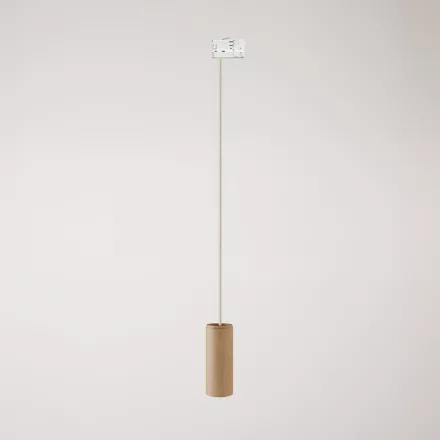 Track-mounted pendant lamp with textile cable and Tub-E14 socket
