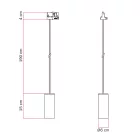 Track-mounted pendant lamp with textile cable and Tub-E14 socket