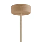 Suspended lamp with textile cord and Tub-E14 wooden shade - Made in Italy