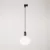 Rail-mounted pendant lamp with wooden lamp holder