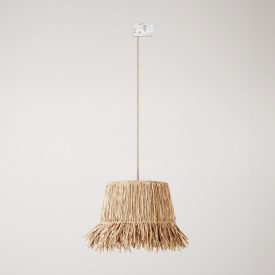 Track light with Honolulu raffia shade