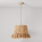 Suspended lamp with raffia lampshade Honolulu