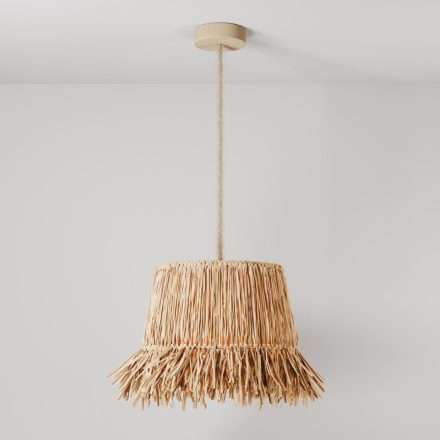 Suspended lamp with raffia lampshade Honolulu