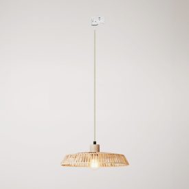 Track light with raffia shade Moorea