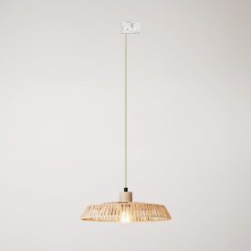 Track light with raffia shade Moorea