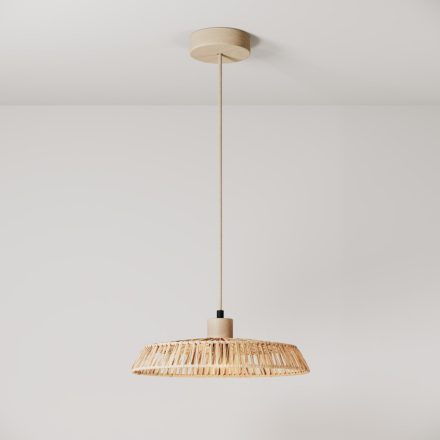 Suspended lamp with raffia lampshade Moorea