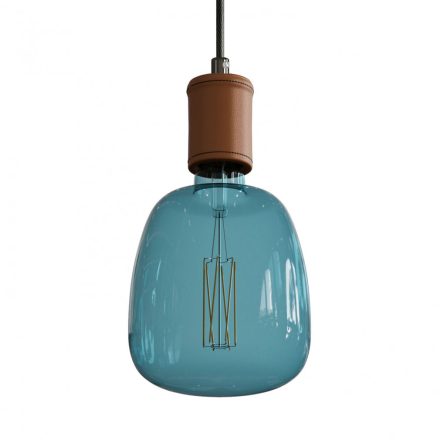  Pendant lamp with textile cable and leather details - Made in Italy - With bulb included