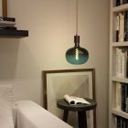  Pendant lamp with textile cable and leather details - Made in Italy - With bulb included