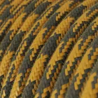  Pendant lamp with textile cable and leather details - Made in Italy - With bulb included