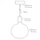  Pendant lamp with textile cable and leather details - Made in Italy - With bulb included