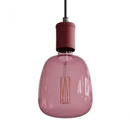  Pendant lamp with textile cable and leather details - Made in Italy - With bulb included