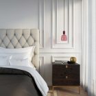  Pendant lamp with textile cable and leather details - Made in Italy - With bulb included