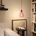  Pendant lamp with textile cable and leather details - Made in Italy - With bulb included