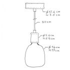  Pendant lamp with textile cable and leather details - Made in Italy - With bulb included