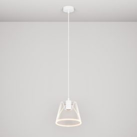 Suspended lamp with transparent, cone-shaped Ghost bulb
