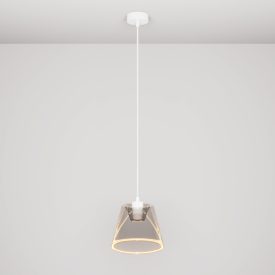 Suspended lamp with smoky, cone-shaped Ghost bulb