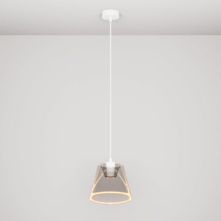 Suspended lamp with smoky, cone-shaped Ghost bulb