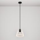 Suspended lamp with transparent, cone-shaped Ghost bulb