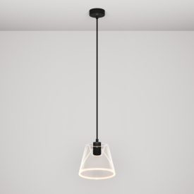 Suspended lamp with transparent, cone-shaped Ghost bulb