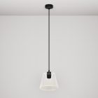 Suspended lamp with transparent, cone-shaped Ghost bulb